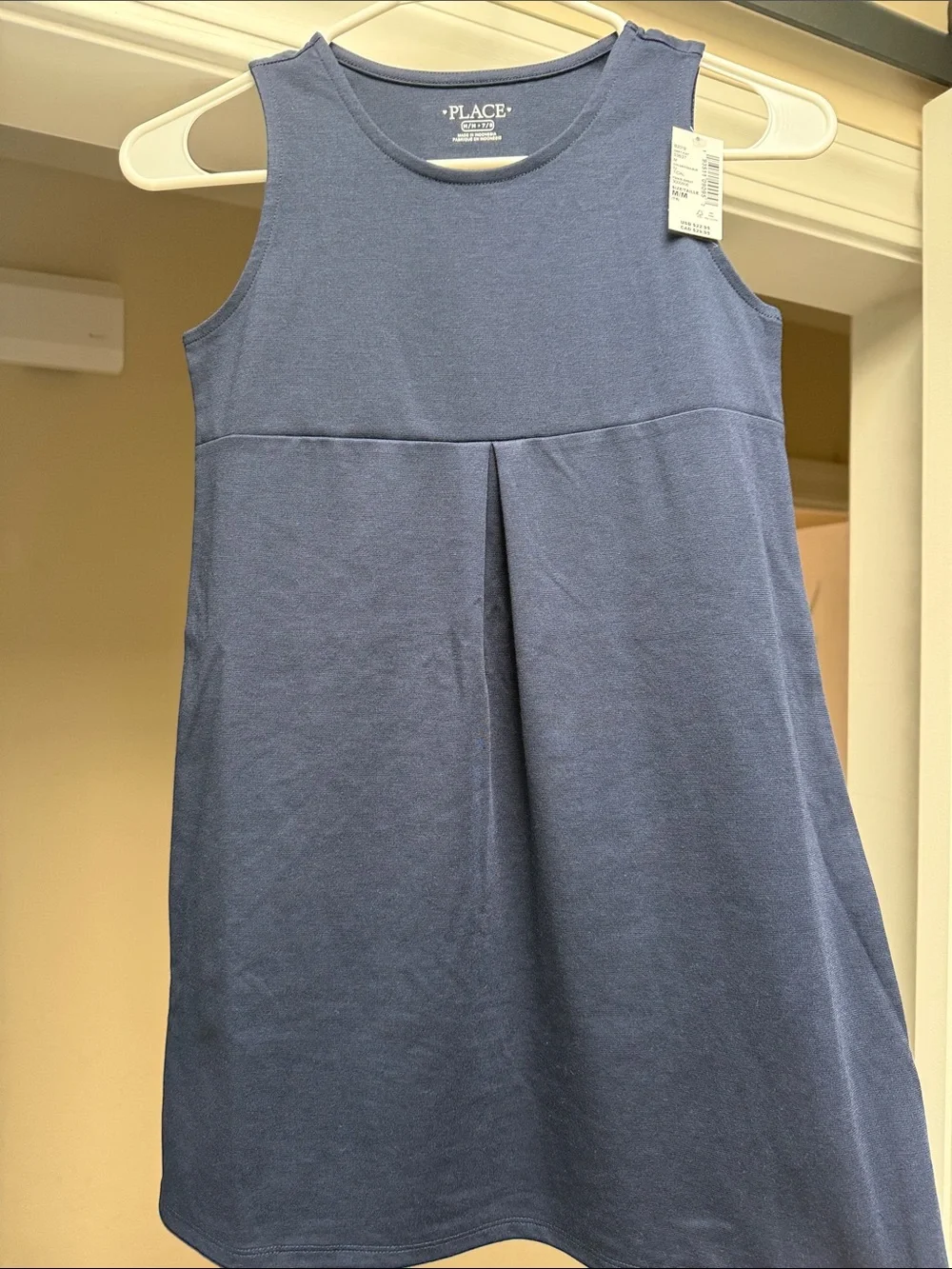 The Children's Place Uniform Dark Blue Dress with Front Pleat